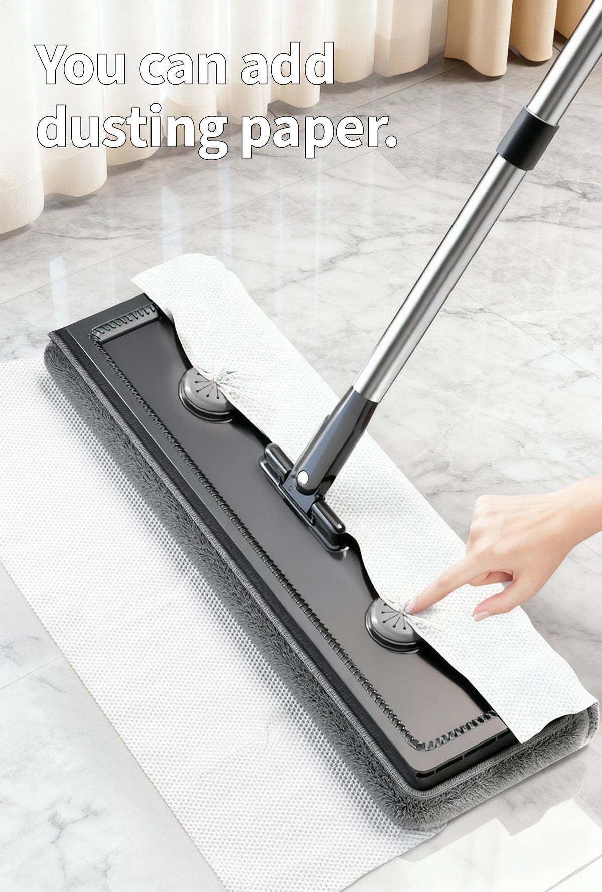 Joybos Self-Wringing Mop Bucket Set With Hair Scraper and Pads