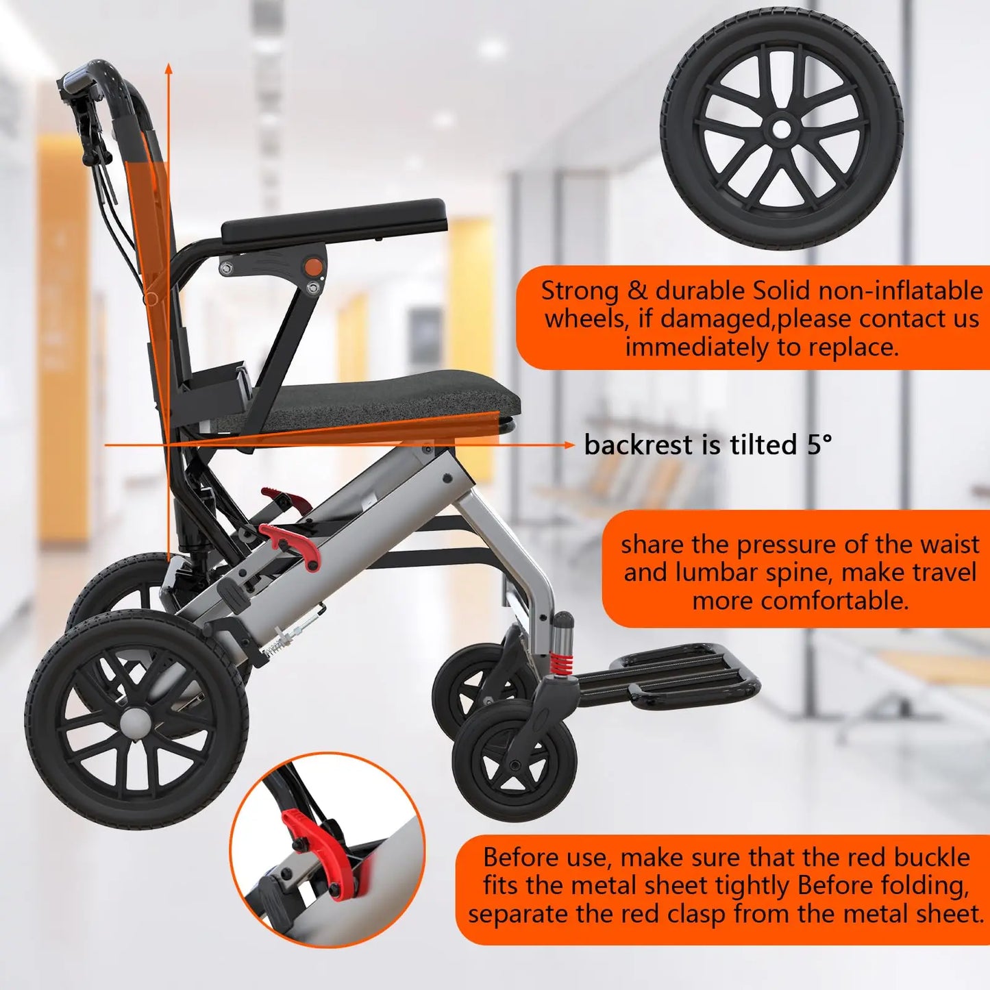 Hydraulic Patient Lift Transfer Chair With 180 Degree Split Seat