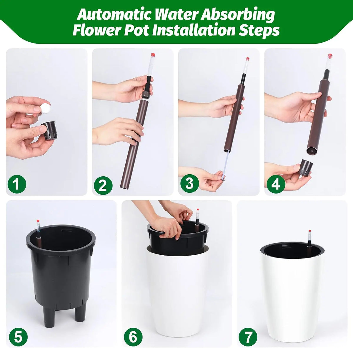 Tacleekii Self Watering Planters With Drainage For Indoor Gardens