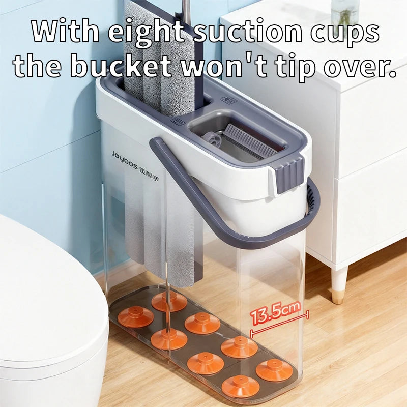 Joybos Self-Wringing Mop Bucket Set With Hair Scraper and Pads