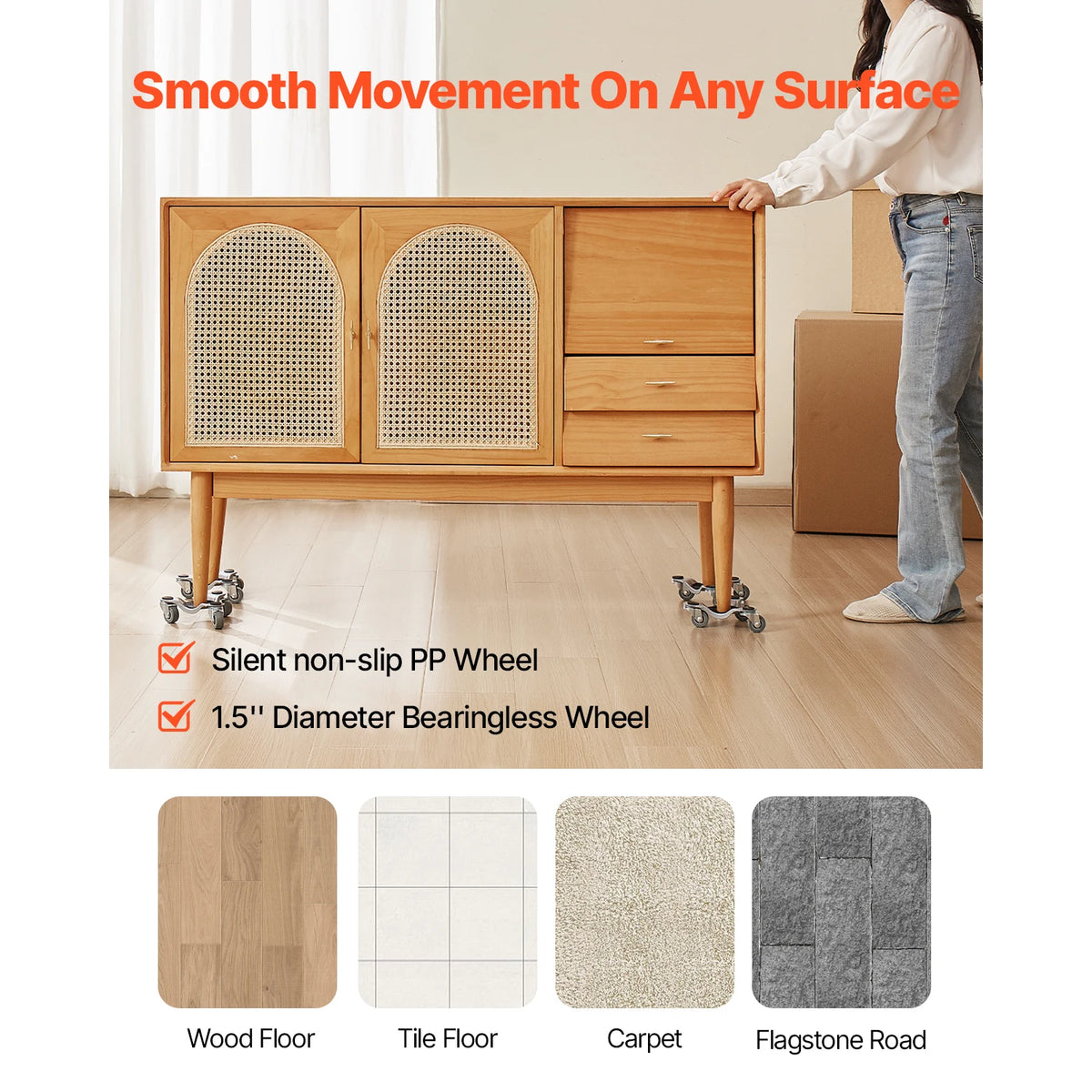 SucceBuy Furniture Dolly Movers With Swivel Casters for Appliances