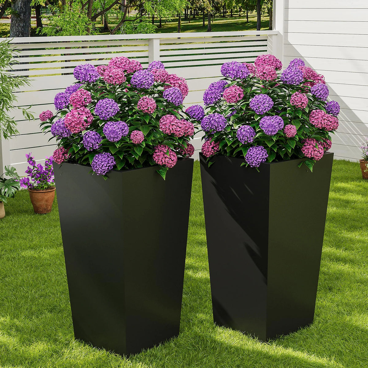 HiMISS Self Watering Tall Planters With Drainage And Water Monitor
