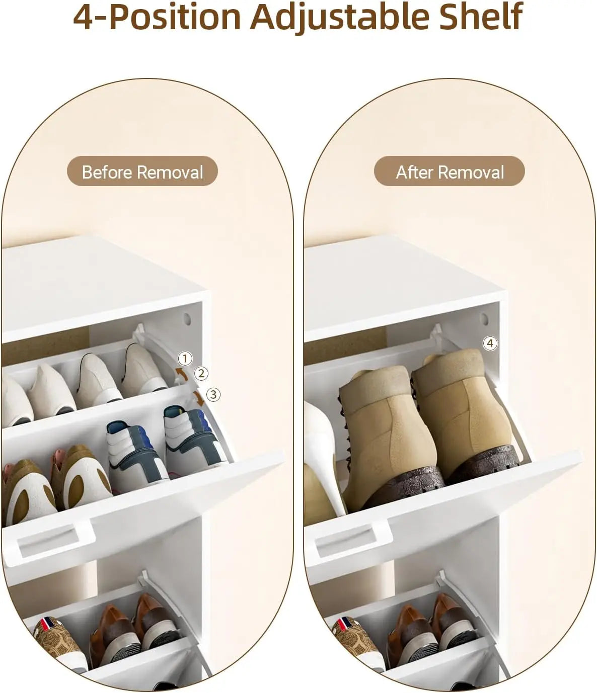 Slim Freestanding Shoe Cabinet With Flip Drawers For Narrow Spaces