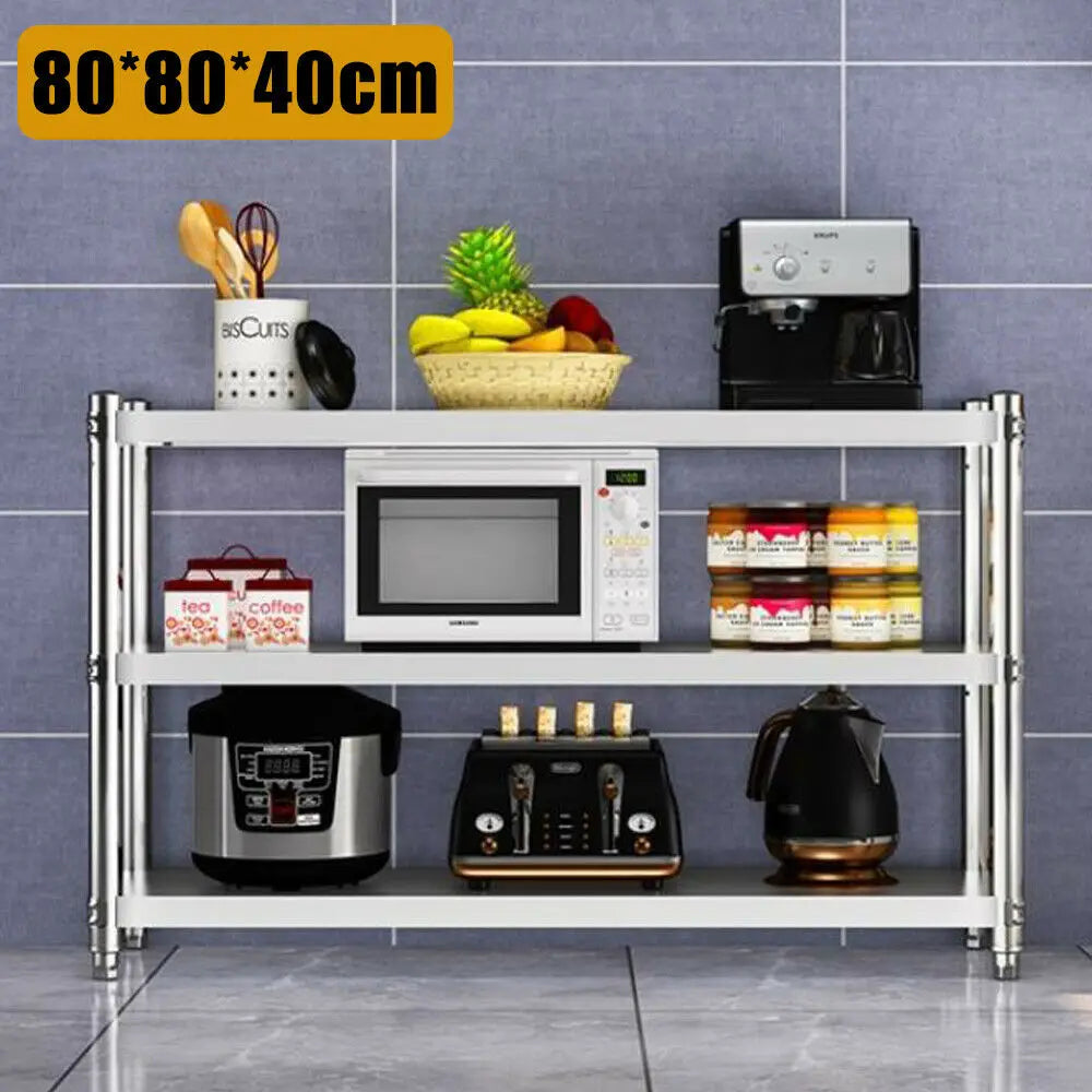 Heavy Duty Stainless Steel Storage Shelving Rack For Kitchens