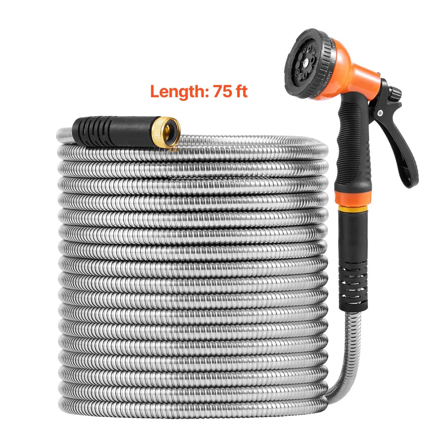 Stainless Steel Garden Hose With Ten Function Nozzle