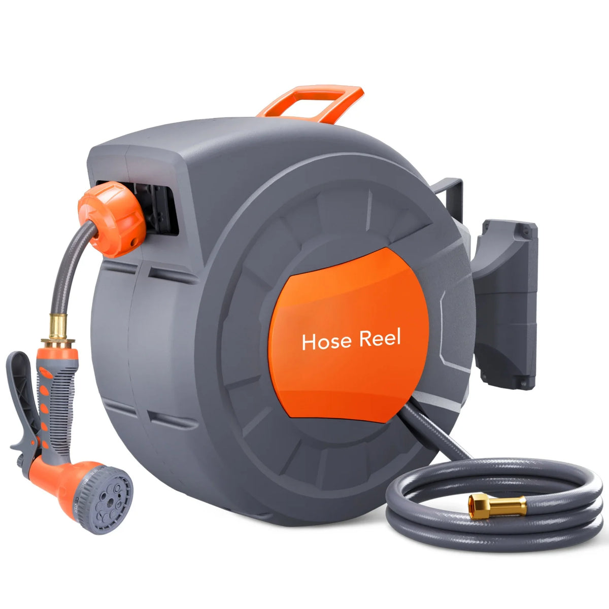 HiMISS Retractable Garden Hose Reel With Automatic Rewind And Nozzle