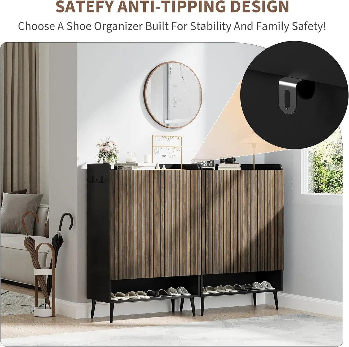 Garvee Multi Layer Shoe Cabinet With Doors For Home Storage