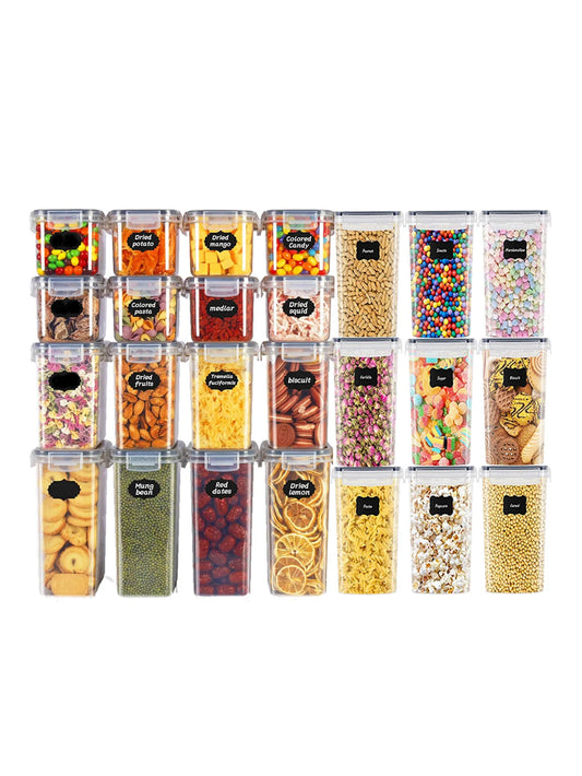 Airtight Sealed Food Storage Containers With Lids Plastic Pantry Jars