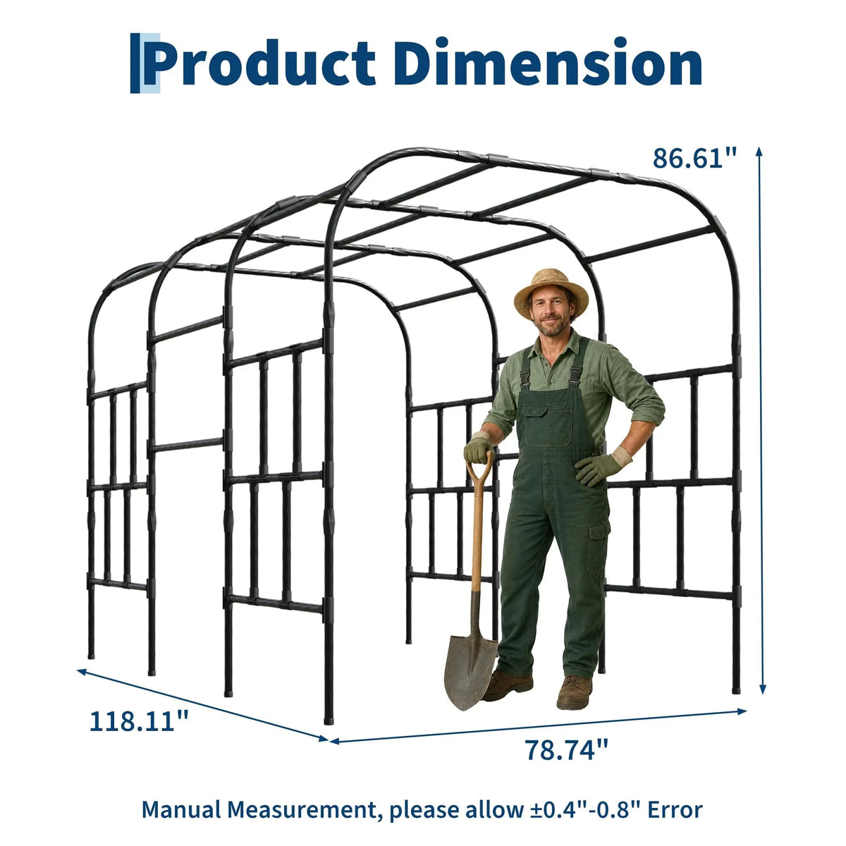 Rustproof Steel Garden Arch Trellis Climbing Plant Support Arbor