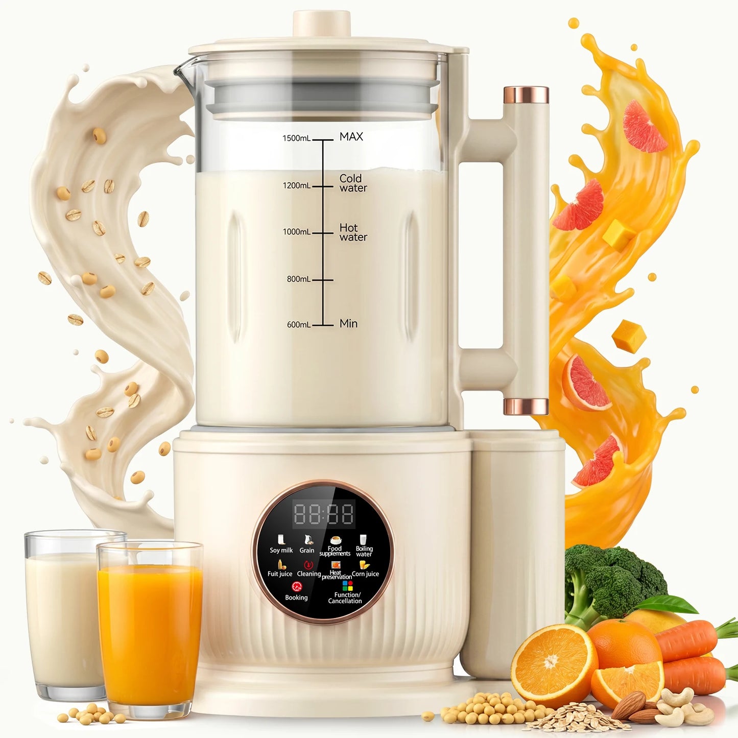 Automatic Nut Milk Maker 1500ml Plug and Play Multifunction Juicer