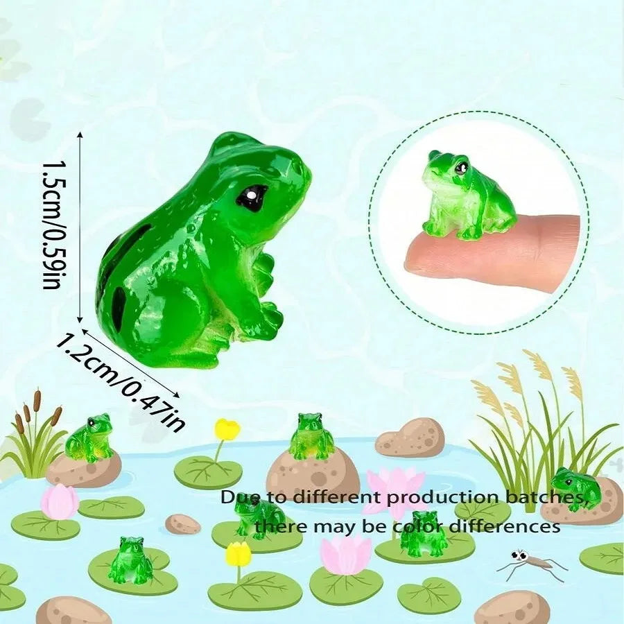 Mini Resin Frog Figurines For Aquarium And Terrarium Decor