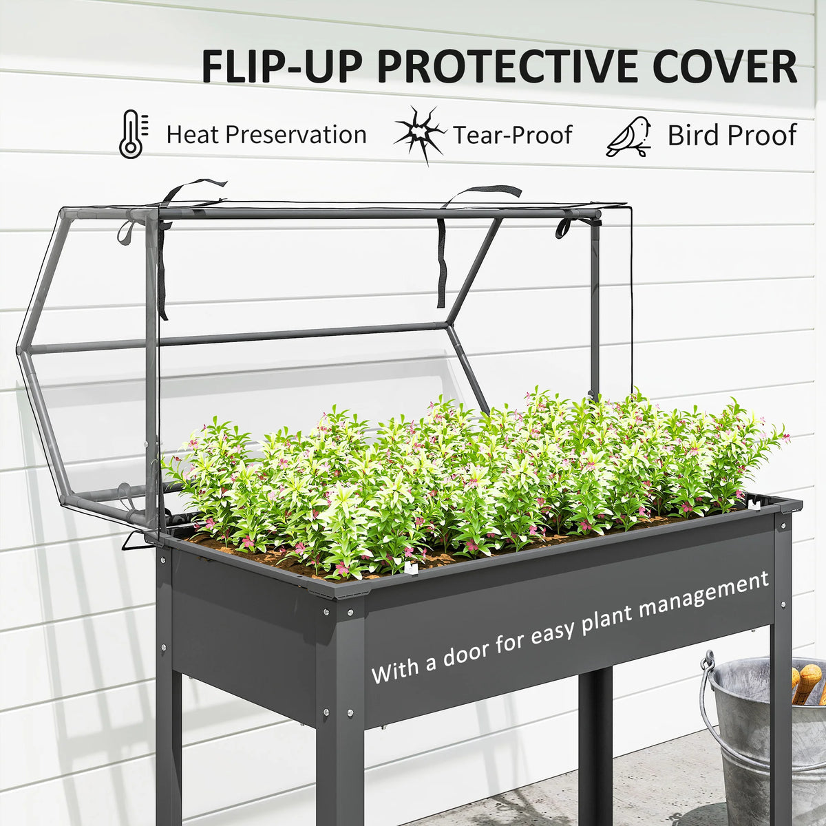 Outsunny Protective Raised Garden Bed With Greenhouse Cover