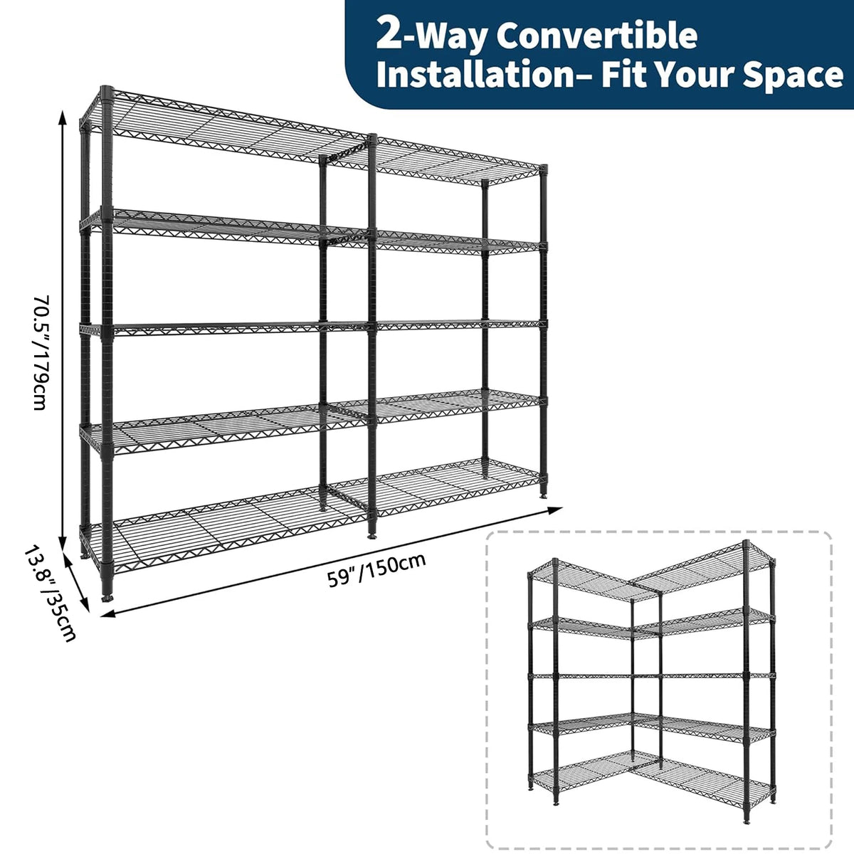 Twister Heavy Duty Adjustable Metal Shelving Unit For Kitchen Garage
