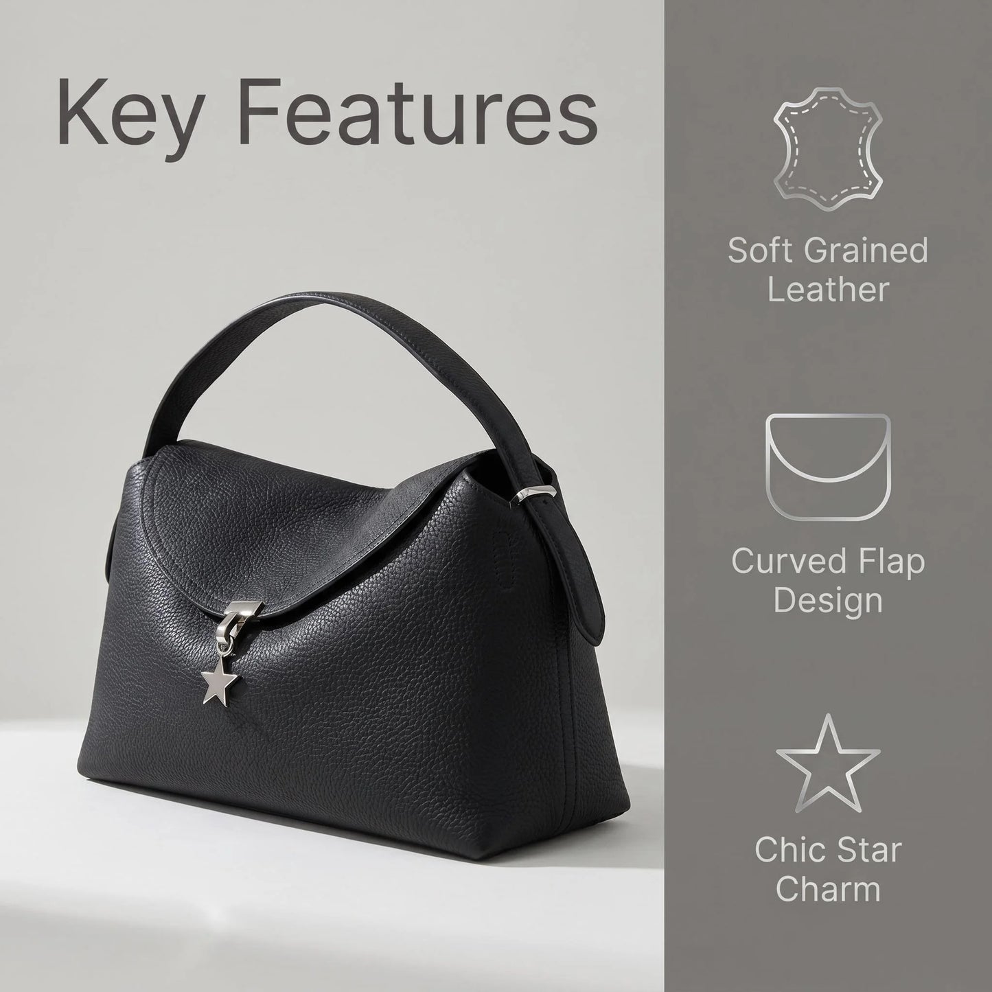 Luxury Genuine Leather Women's Shoulder Bag With Fur Decoration