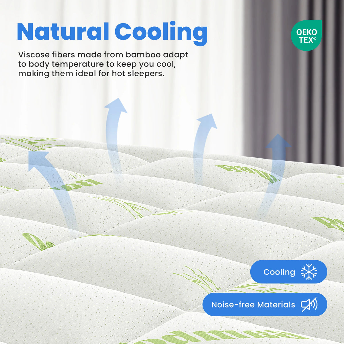 MCQ Bamboo Viscose Mattress Topper With Cooling Memory Foam