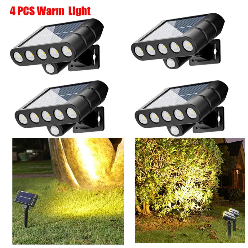 FAMCDC Solar Motion Sensor LED Wall Light Outdoor Security