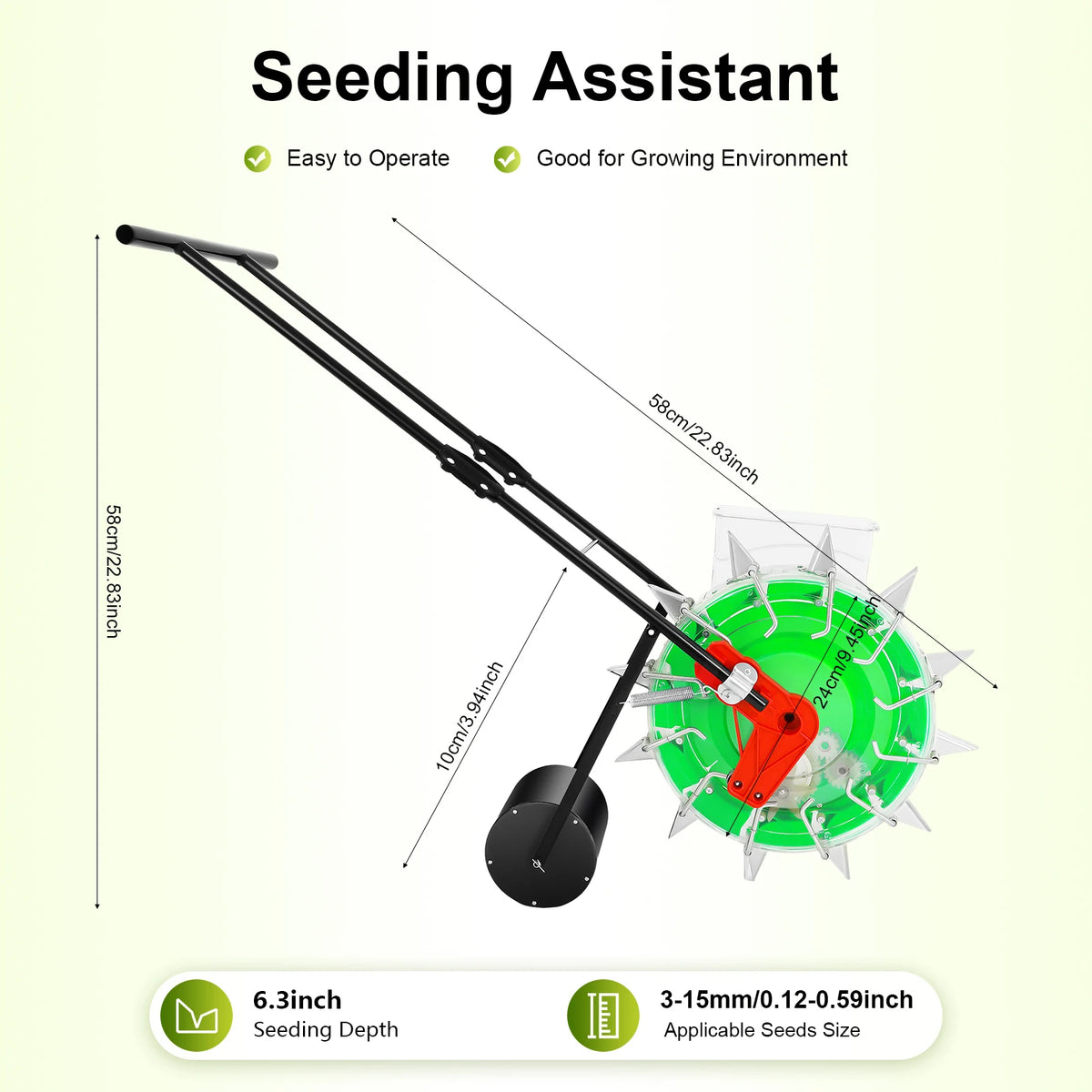 Manual Hand Push Roller Seeder For Garden Fertilizer Seed Planting