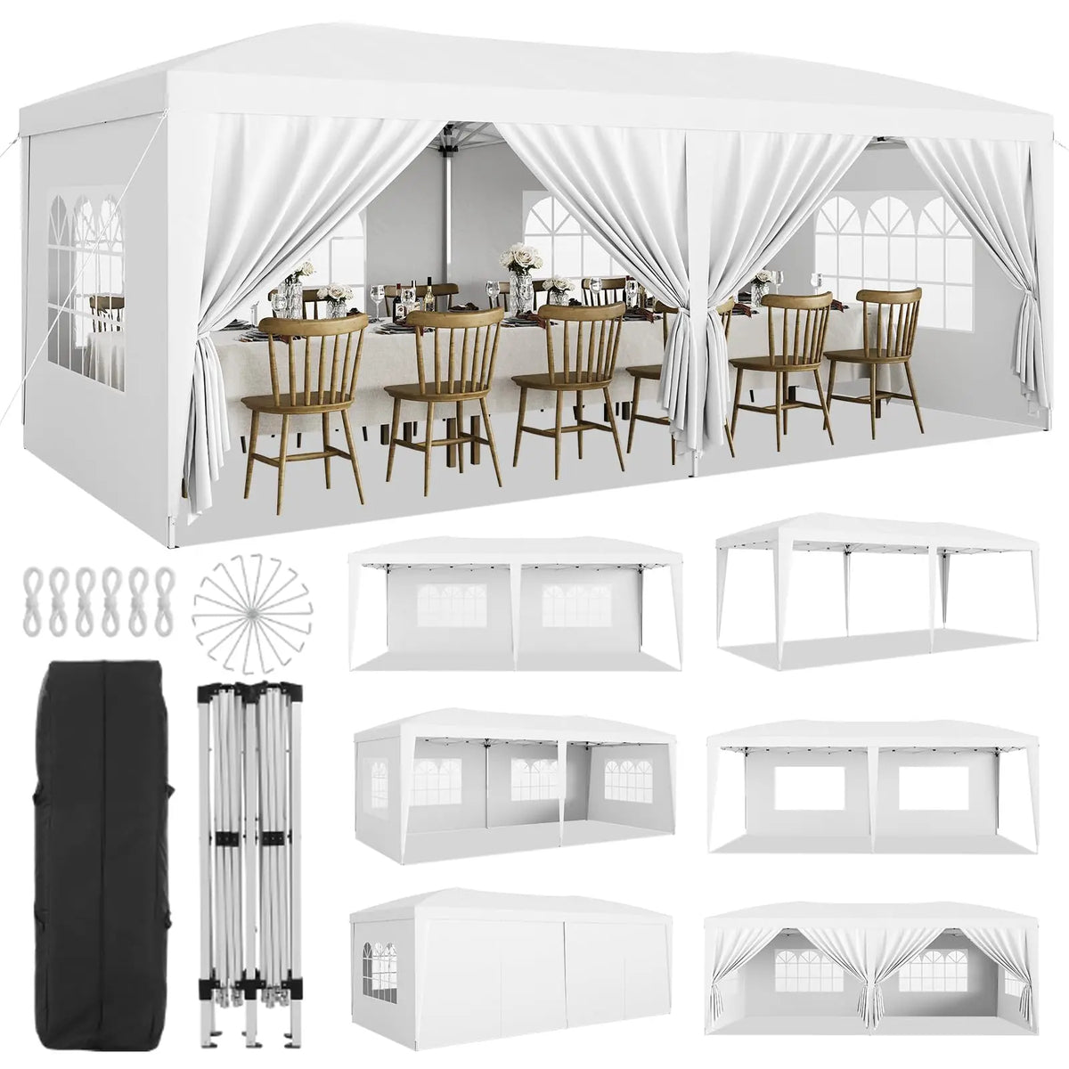 HiMISS Pop Up Canopy Tent With Removable Sidewalls Heavy Duty Waterproof