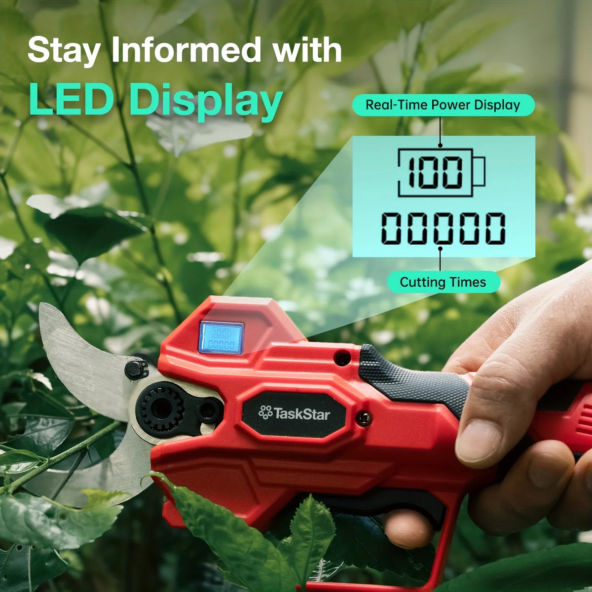 TaskStar Cordless Electric Pruning Shears Rechargeable Battery