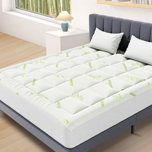 JHK Soft Mattress Topper With Deep Pockets And Breathable Cooling Material