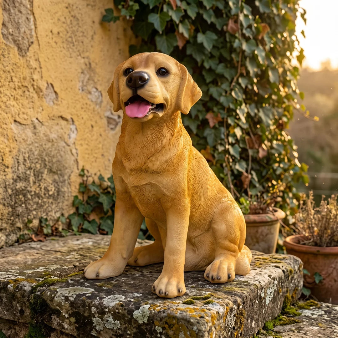 Weatherproof Resin Labrador Dog Statue For Garden Art