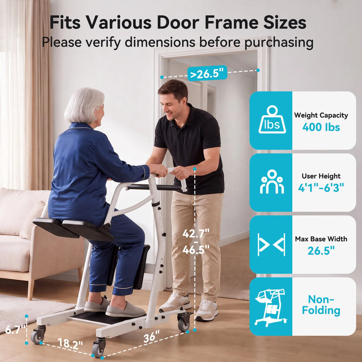 Sit To Stand Lift Safety Belt Adjustable Seat Transfer Aid