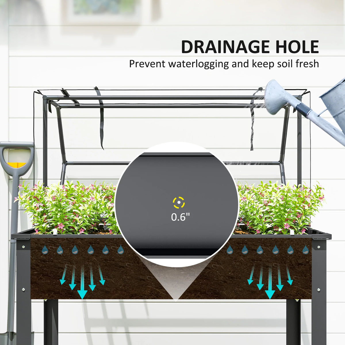 Outsunny Protective Raised Garden Bed With Greenhouse Cover
