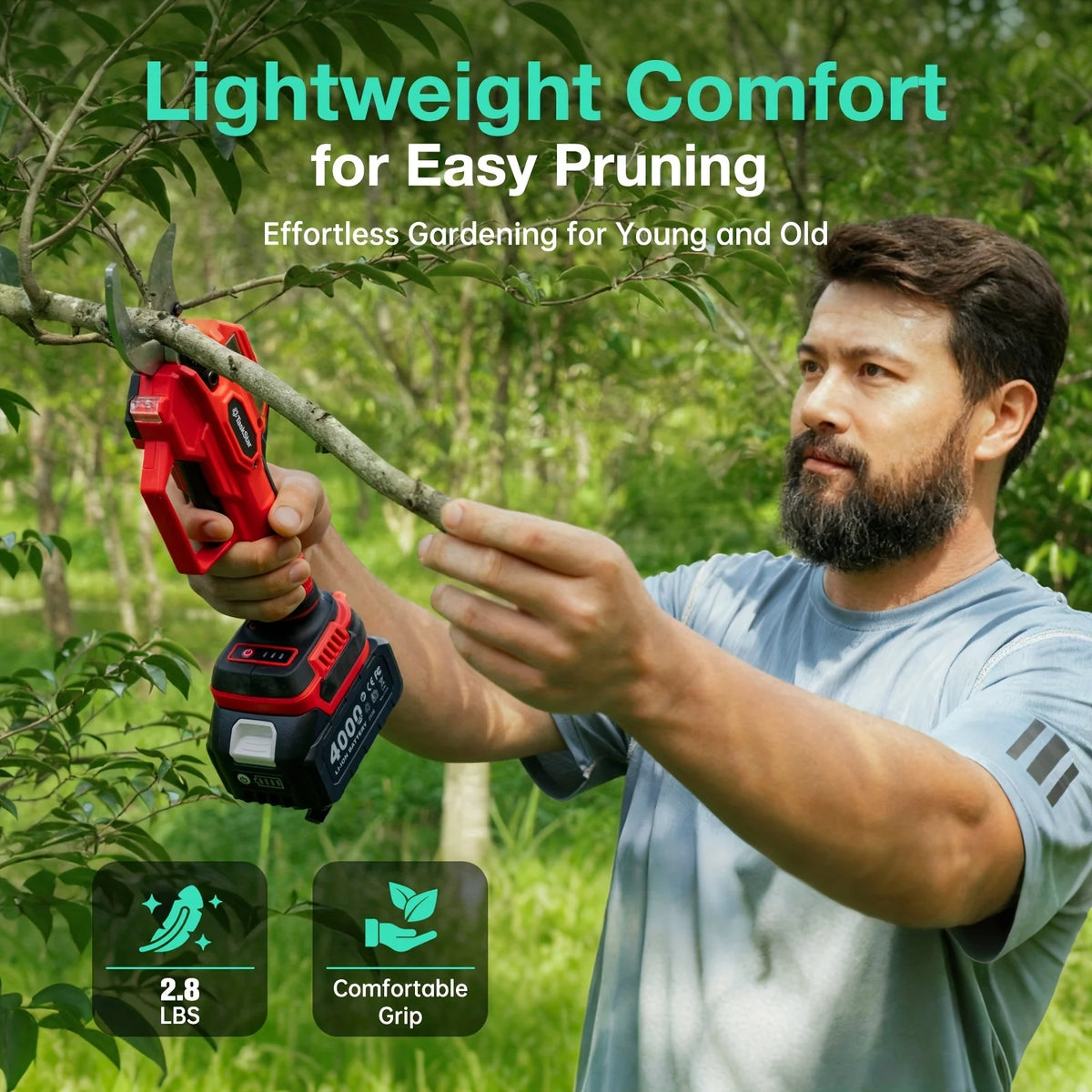 TaskStar Cordless Electric Pruning Shears Rechargeable Battery