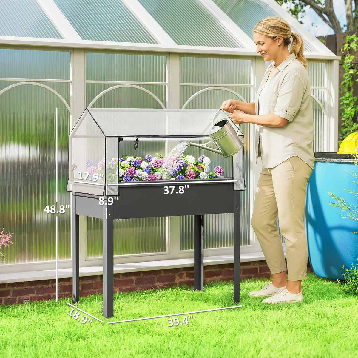 Outsunny Protective Raised Garden Bed With Greenhouse Cover