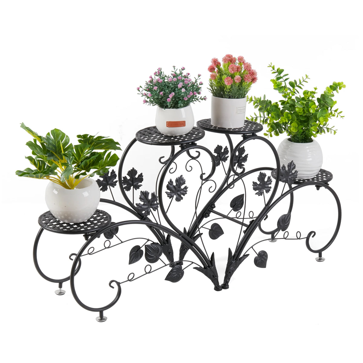 Wisfor Metal Plant Stand Display Rack For Indoor And Outdoor Garden