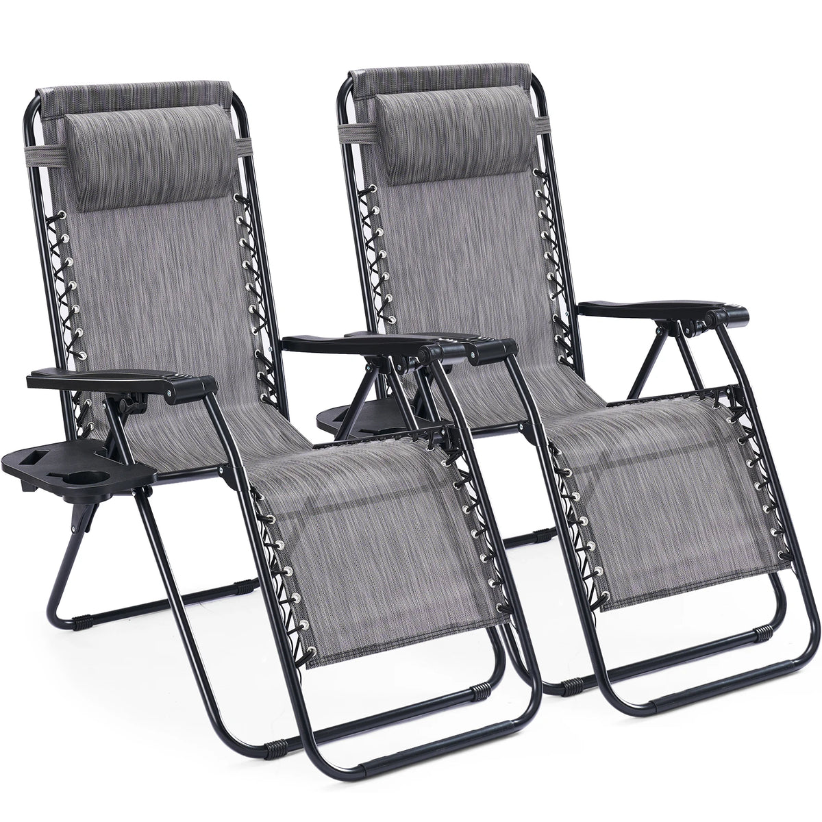 JHK Portable Zero Gravity Recliner Chairs Set Of 2 Outdoor