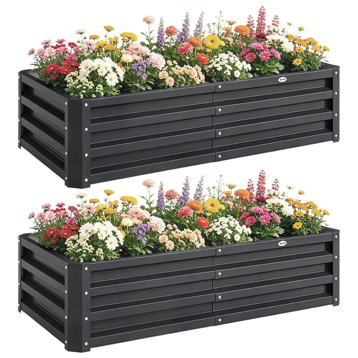 Outsunny Outdoor Galvanized Steel Raised Garden Planter Bed