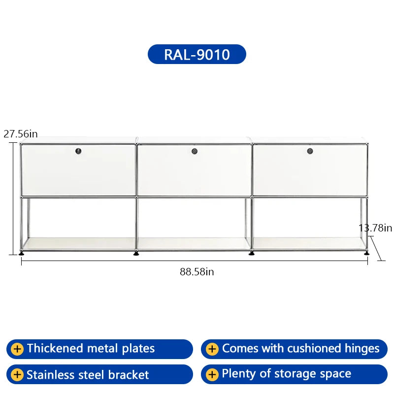 Bigcityfur TV Stand Corner Cabinet Stainless Steel Storage Display