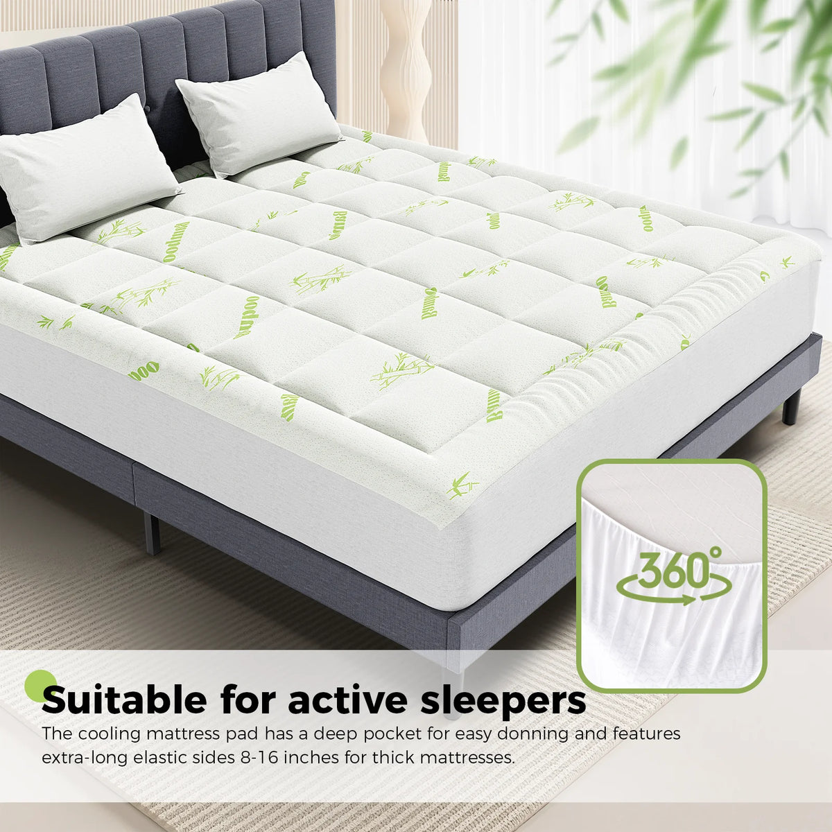 JHK Soft Mattress Topper With Deep Pockets And Breathable Cooling Material