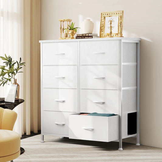 JHK Dresser Wardrobe With 8 Fabric Drawers Metal Frame Cabinet
