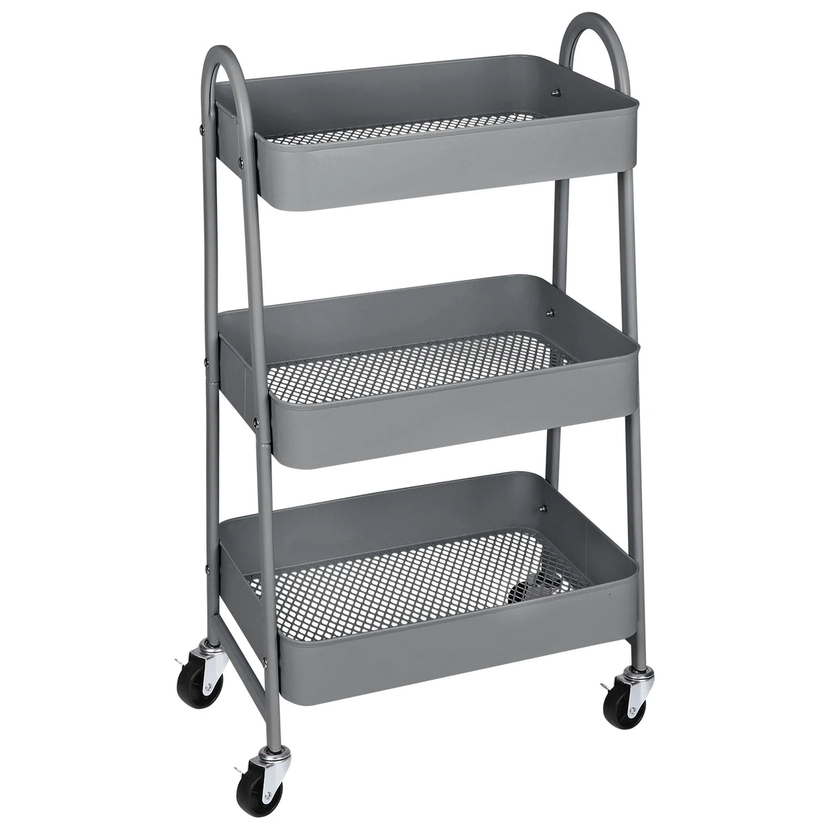 JHK 3 Tier Metal Rolling Storage Cart With Lockable Wheels