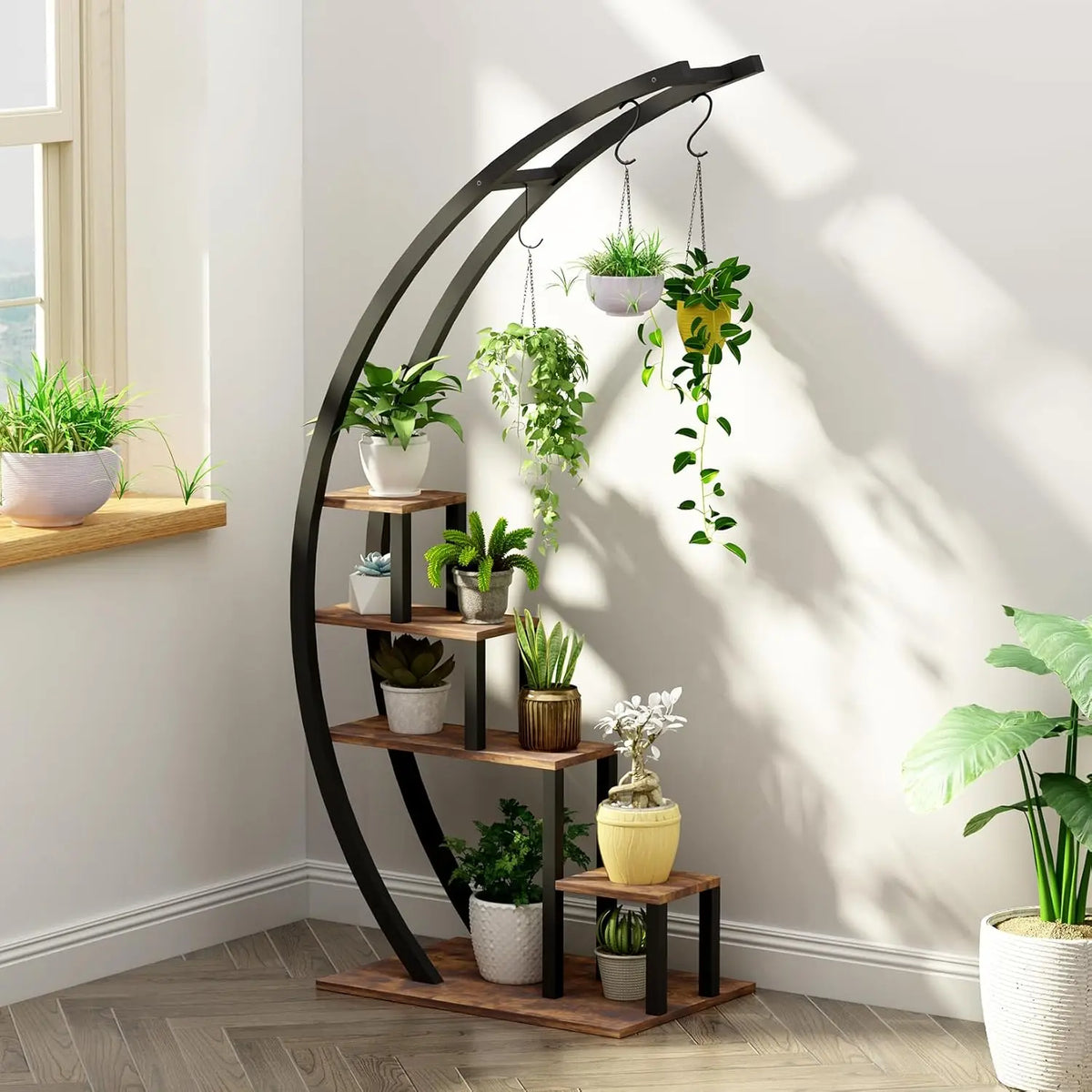 Twister Metal Plant Stand Indoor Garden Flower Rack Shelf