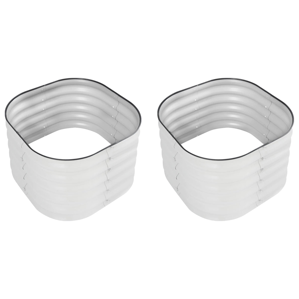 Bymaocar Round Raised Steel Garden Bed Outdoor Vegetable Planter