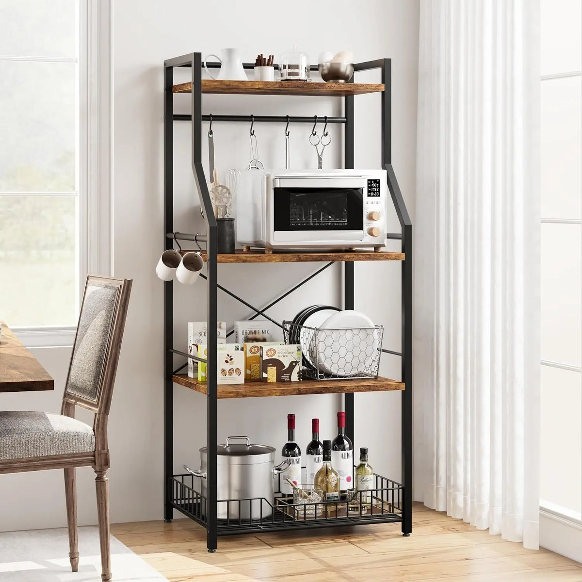 Garvee 4 Tier Metal Floor Standing Kitchen Cookware Rack