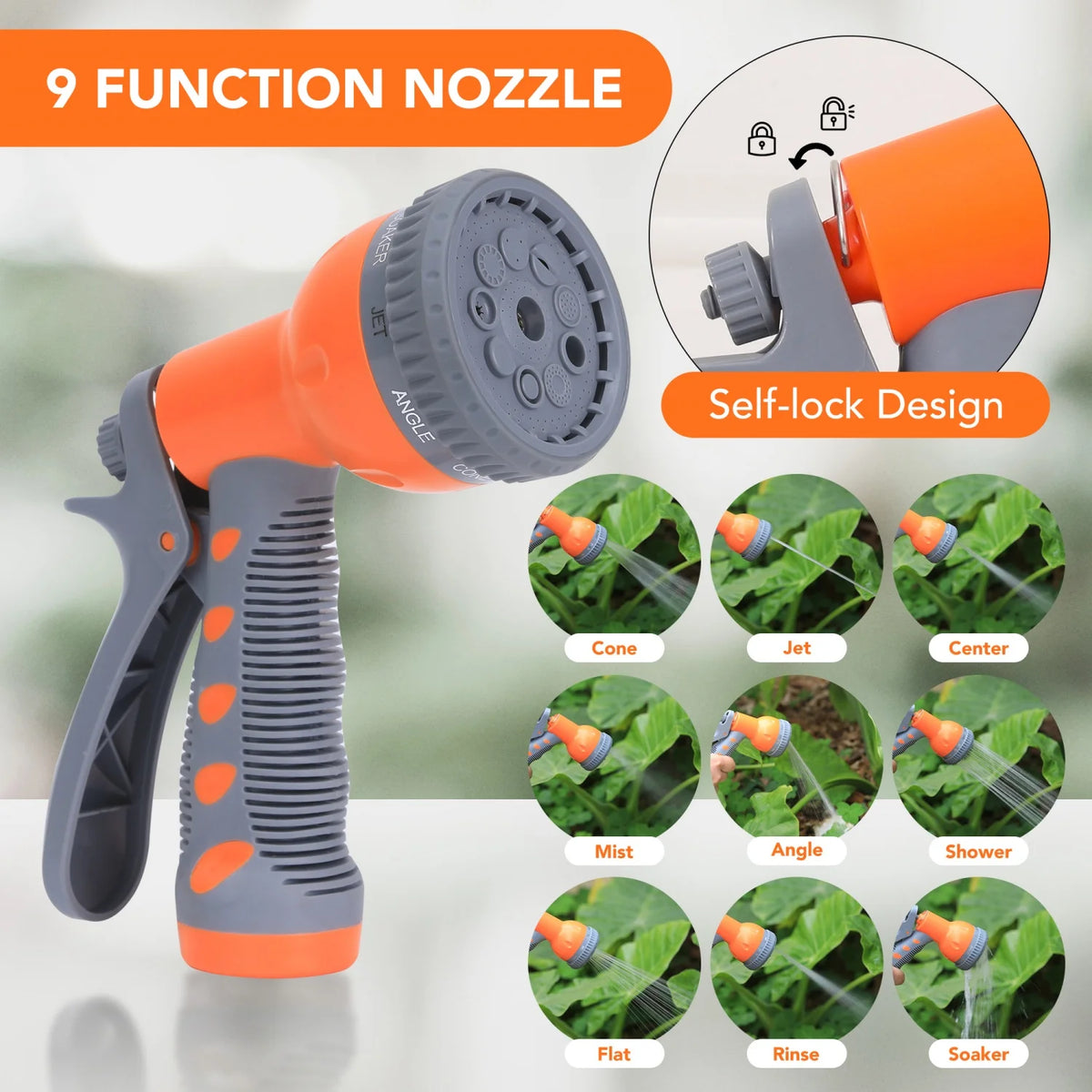 HiMISS Retractable Garden Hose Reel With Automatic Rewind And Nozzle