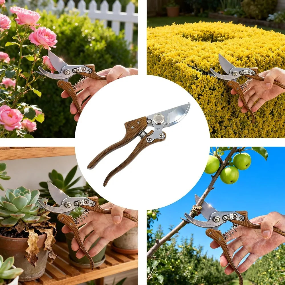 Heavy Duty Garden Pruning Shears With High Carbon Steel Blades