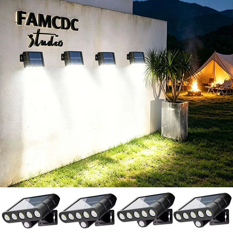 FAMCDC Solar Motion Sensor LED Wall Light Outdoor Security