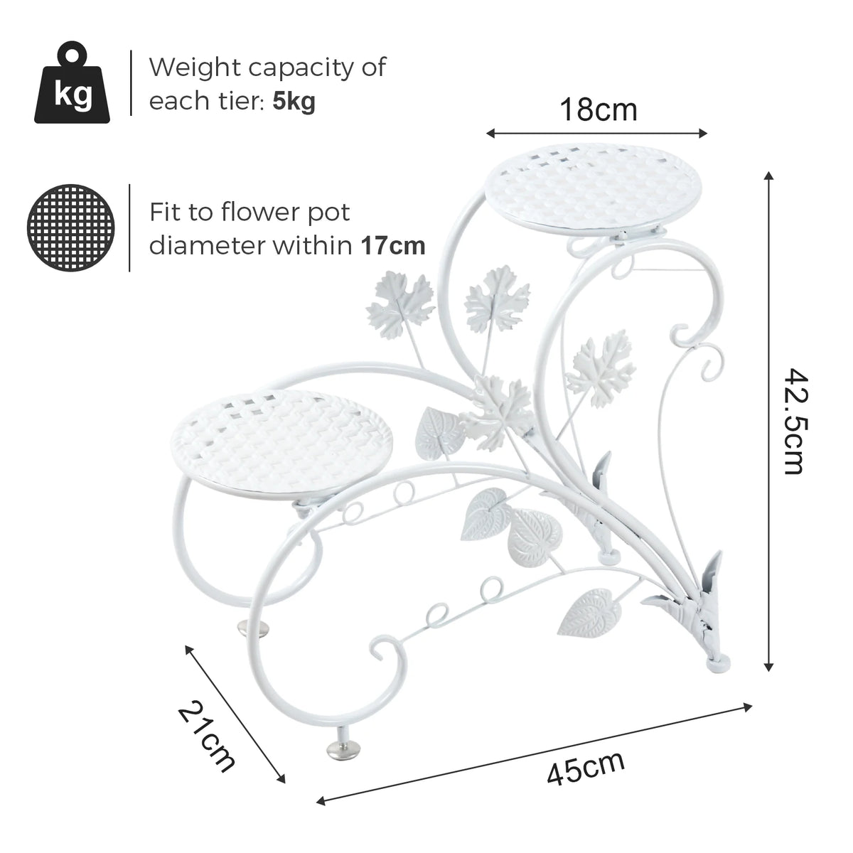 Wisfor Metal Plant Stand Display Rack For Indoor And Outdoor Garden