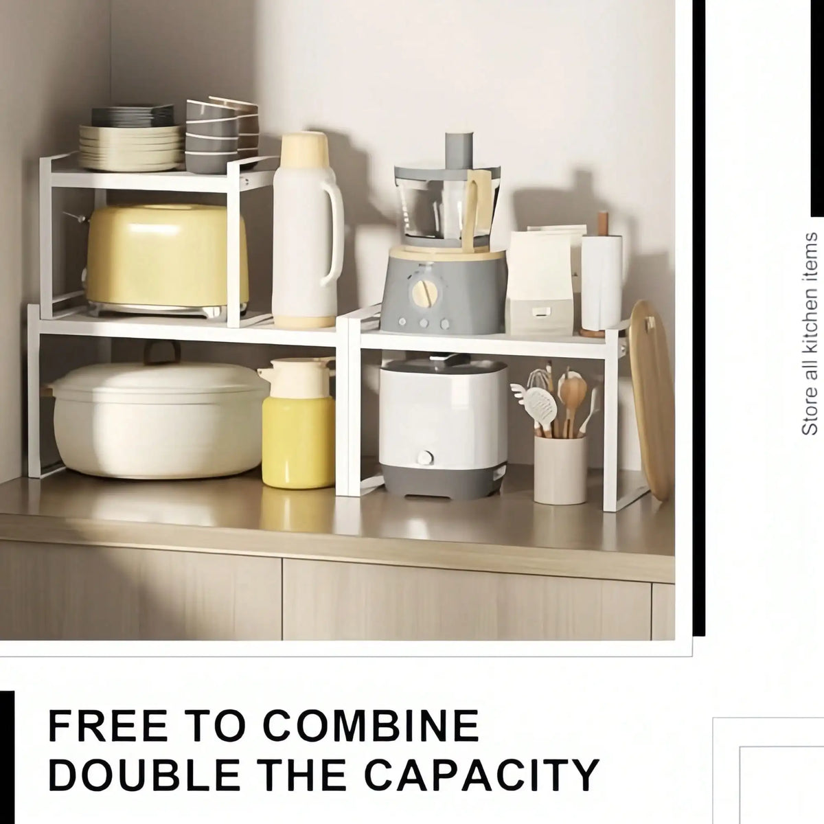 Adjustable Stainless Steel Kitchen Countertop Storage Rack
