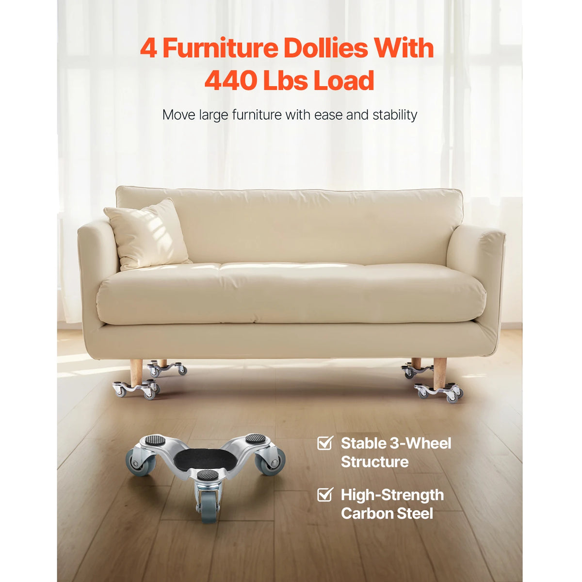 SucceBuy Furniture Dolly Movers With Swivel Casters for Appliances