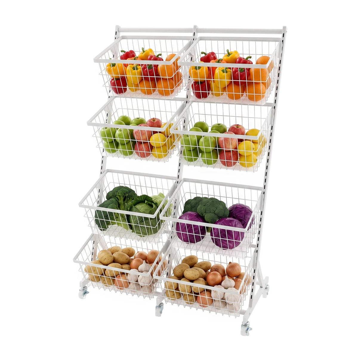 Bymaocar Steel Snack Display Rack With Wheels For Kitchen Storage