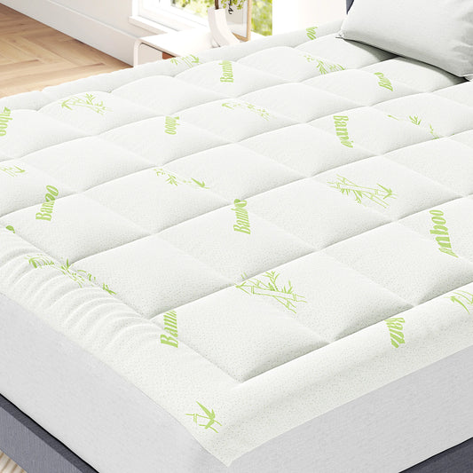 MCQ Bamboo Viscose Mattress Topper Ultra Soft Pillow Top With Pockets