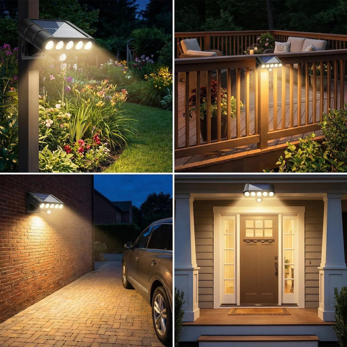 FAMCDC Solar Motion Sensor LED Wall Light Outdoor Security