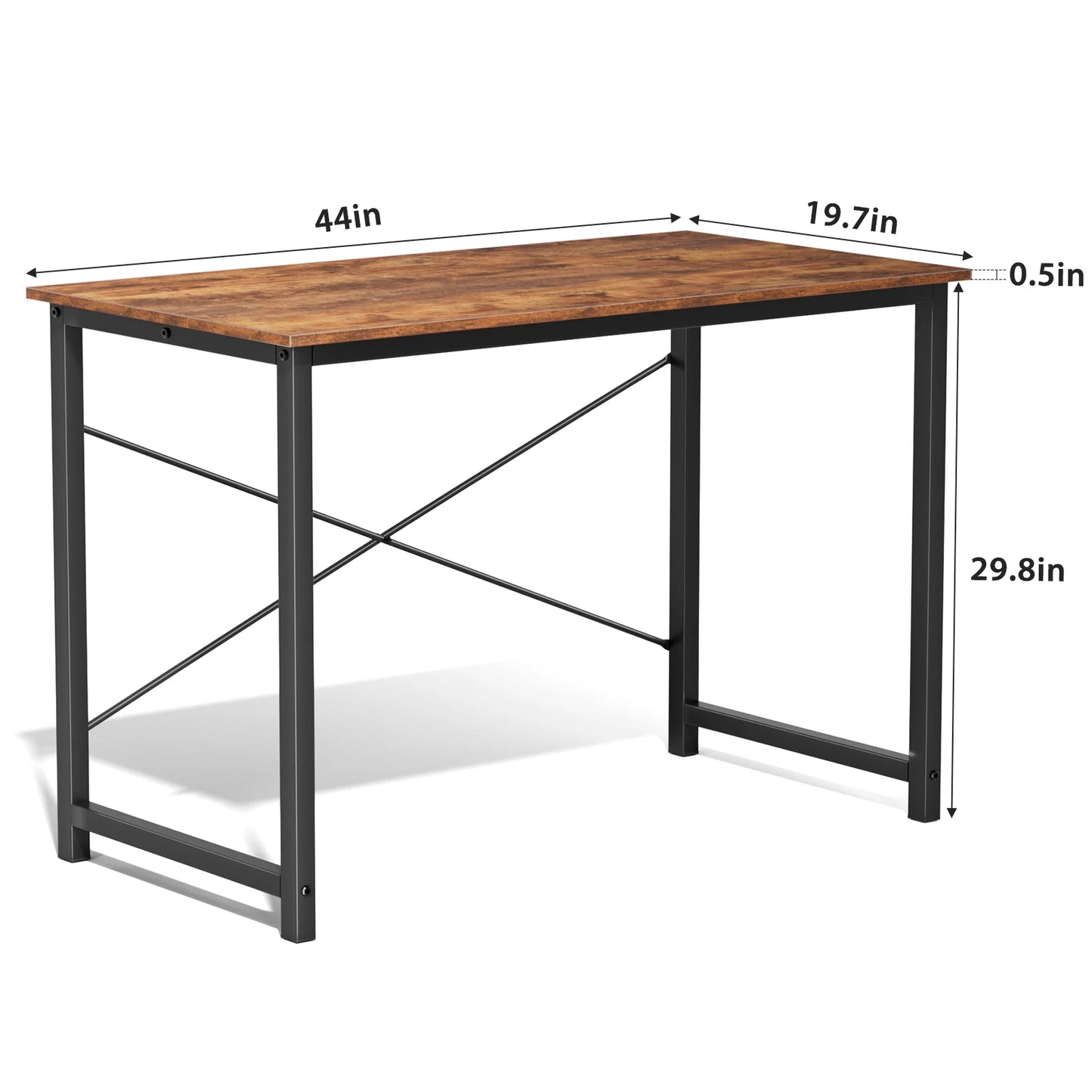 JHK Computer Desk Wood Table With Metal Frame For Office