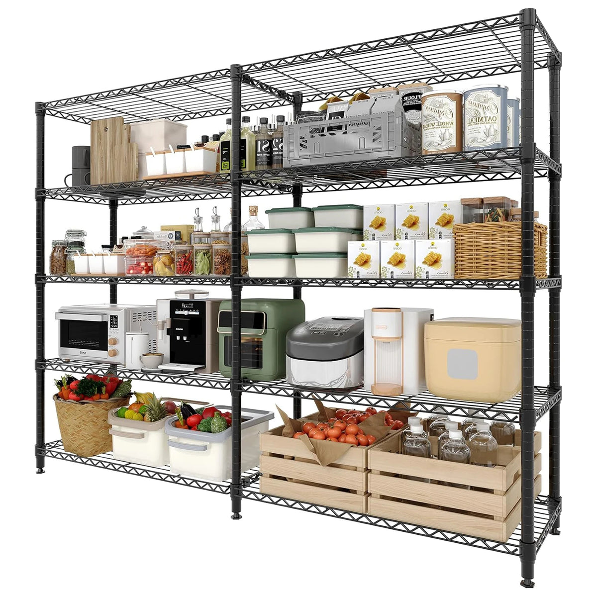 Twister Heavy Duty Adjustable Metal Shelving Unit For Kitchen Garage